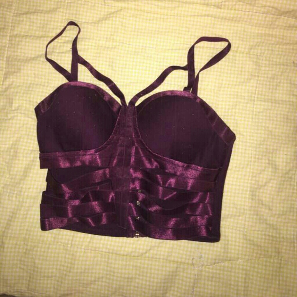 Charlotte Russe burgundy strappy crop top bustier